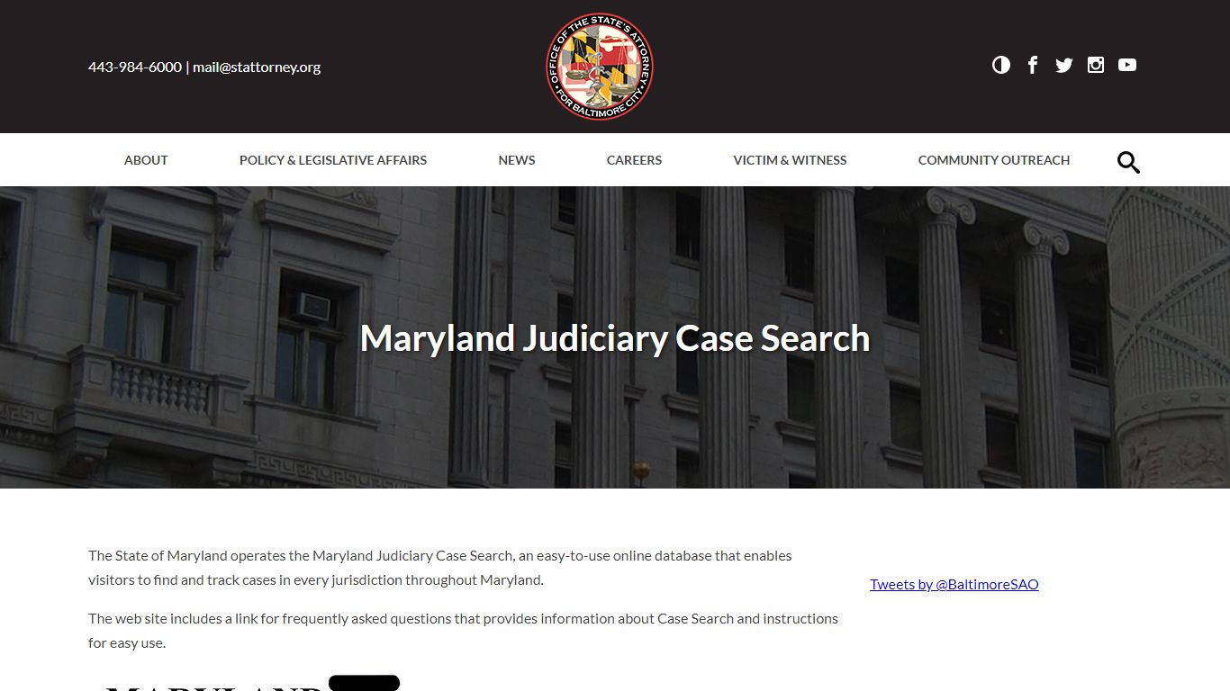 The Baltimore City State's Attorney's Office - Maryland Judiciary Case ...